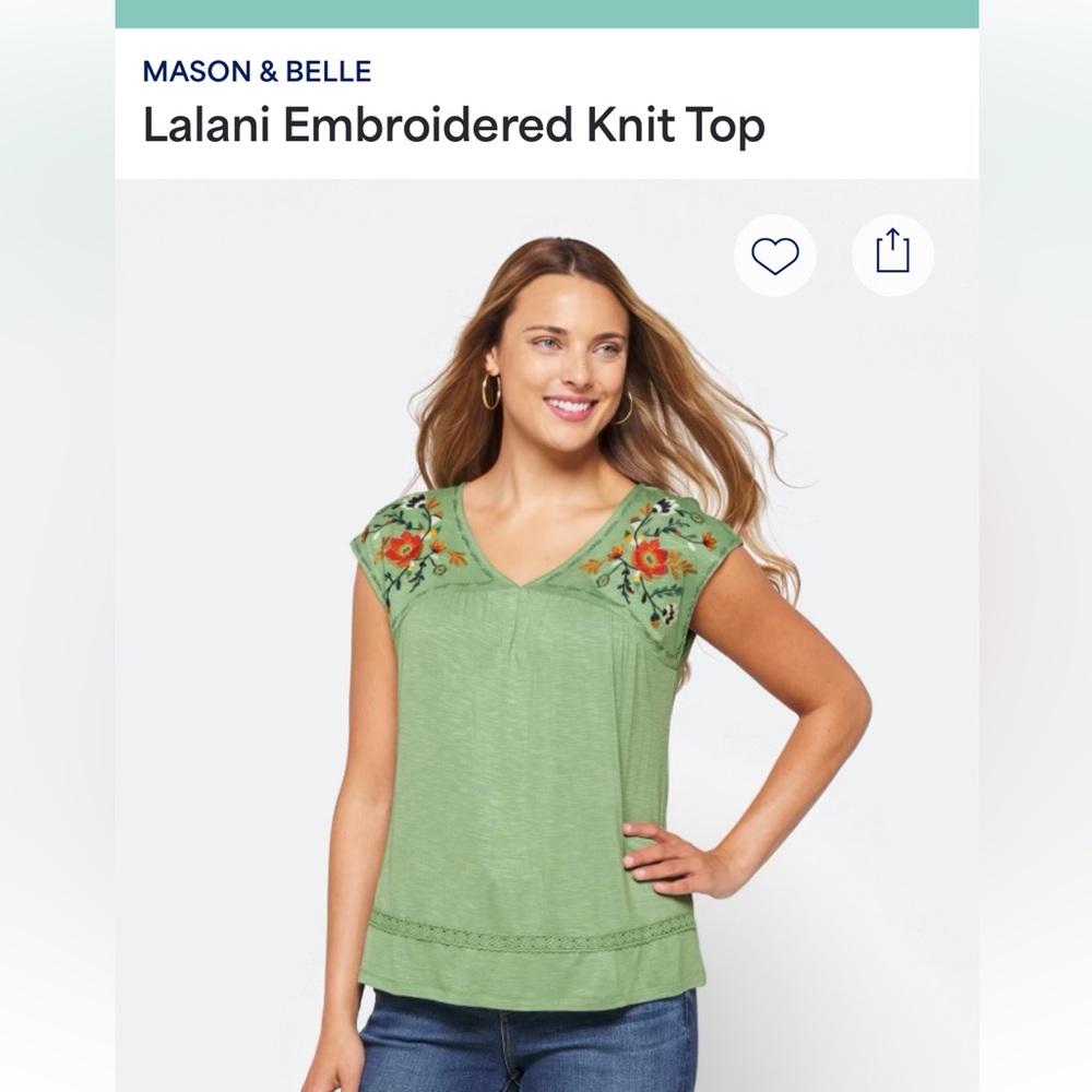 Mason & Belle lalani embroidered knit top